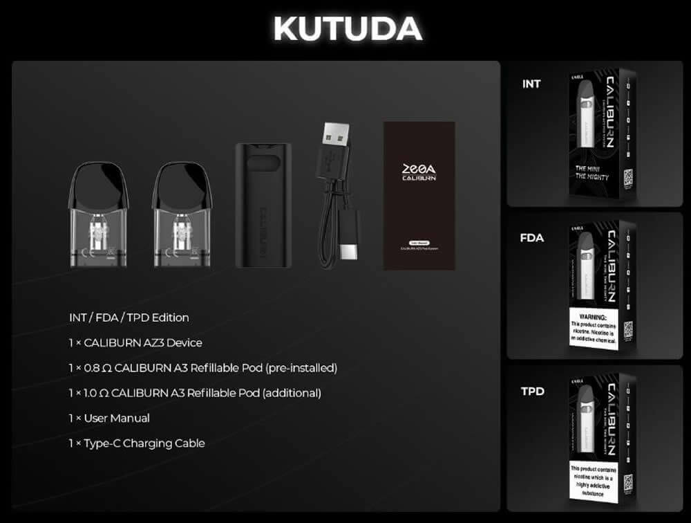 Caliburn AZ3 Kutu İçeriği